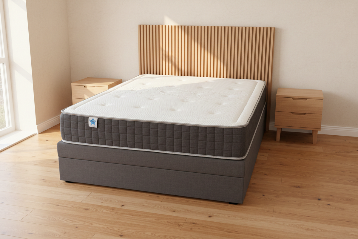 Dormitorio moderno con el colchón desnudo como protagonista